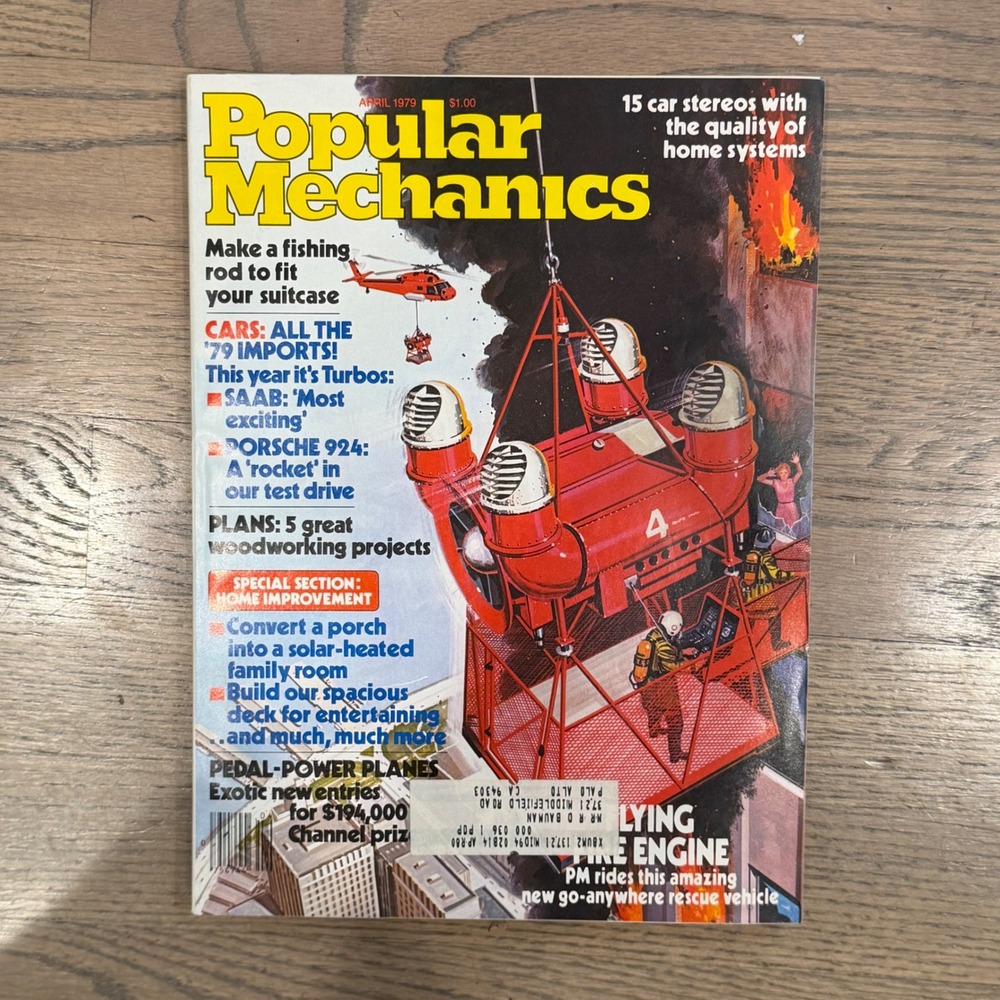 Popular Mechanics April 1979 Magazine Porsche‎ 924 Saab Turbo Flying Fire Engine